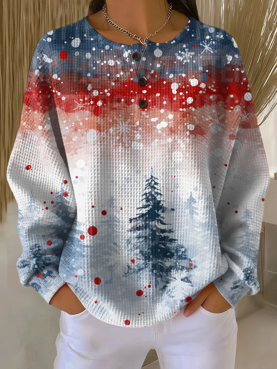 Alva | Suéter Navideño con Suave Estampado de Pinos