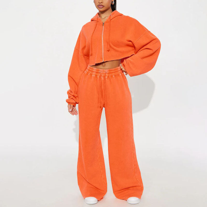 Conjunto informal de sudadera con capucha y pantalón de chándal holgado