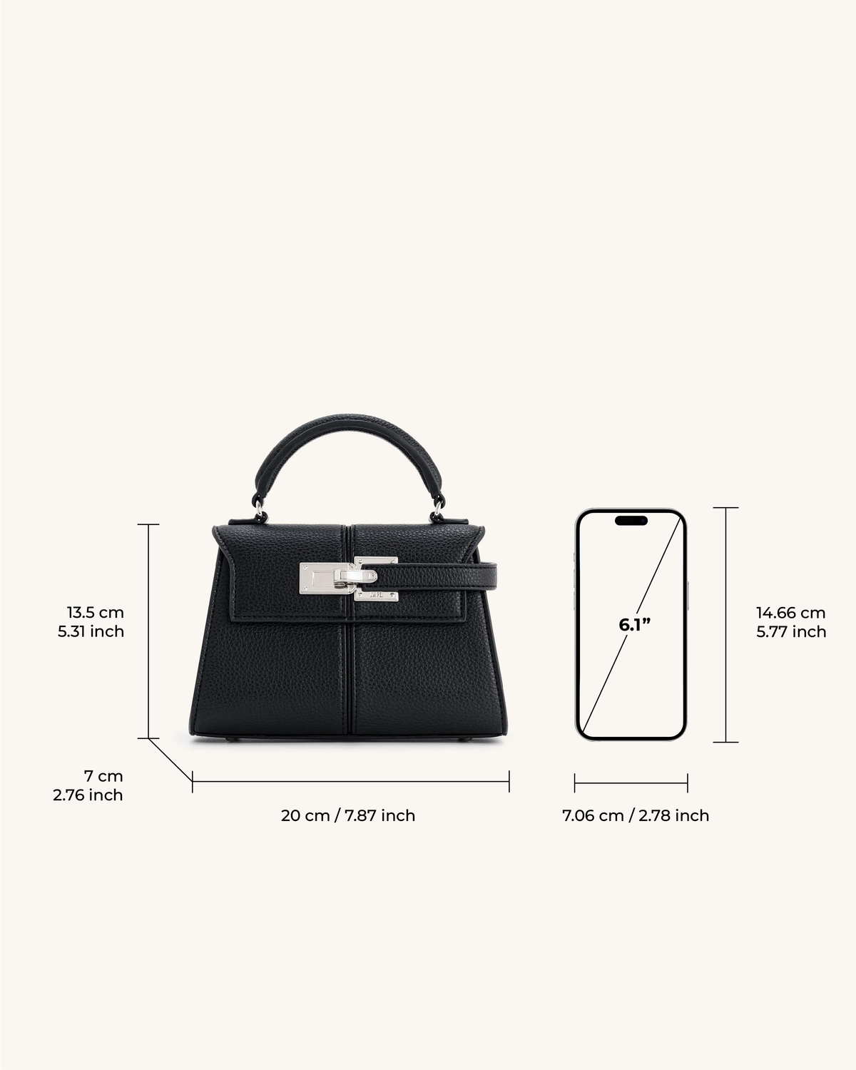 Bolso Elise de Asa Superior - Negro