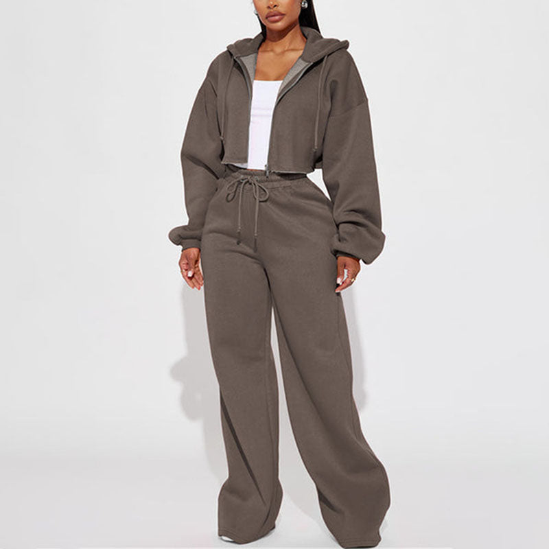 Conjunto informal de sudadera con capucha y pantalón de chándal holgado