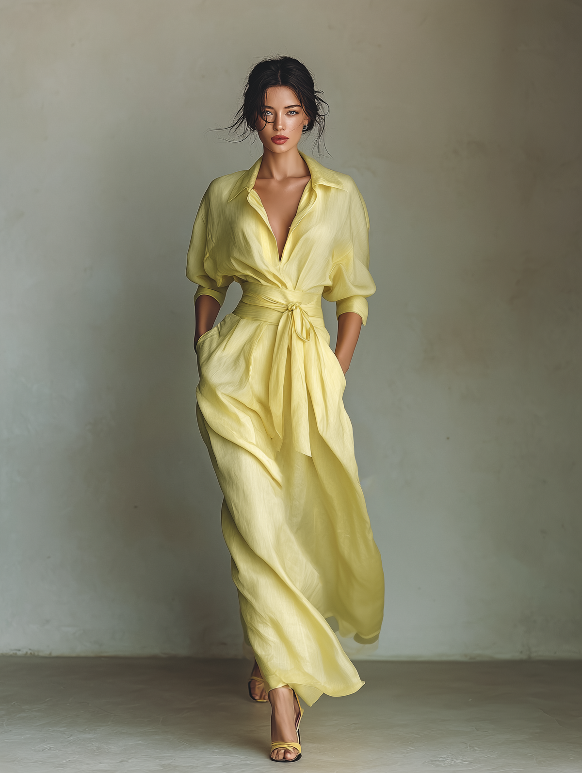 Anisha™ - Vestido Camisero Maxi de Lino de Verano