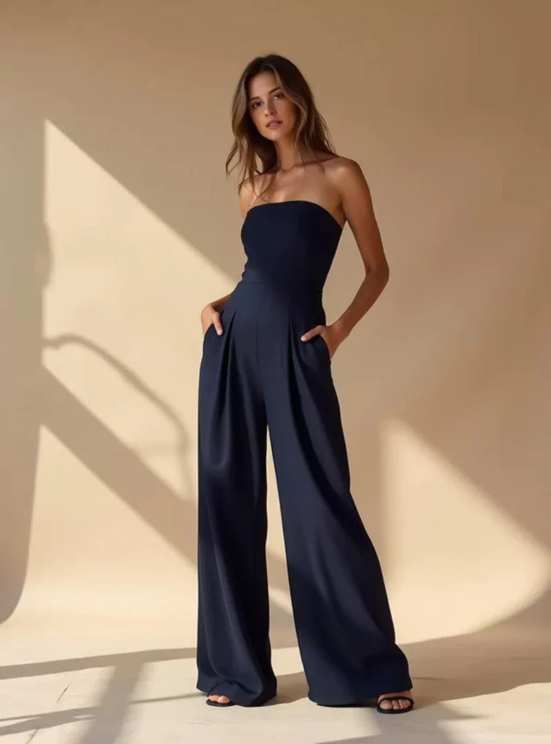 Mono de Mujer Elegante sin Tirantes, Corte Suelto