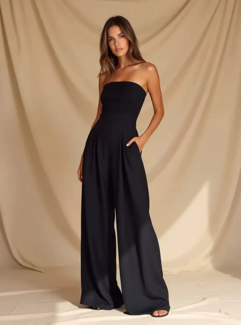 Mono de Mujer Elegante sin Tirantes, Corte Suelto