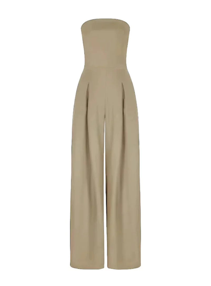 Mono de Mujer Elegante sin Tirantes, Corte Suelto
