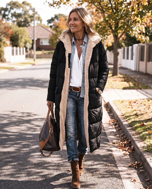Abrigo Largo de Invierno para Mujer con Capucha