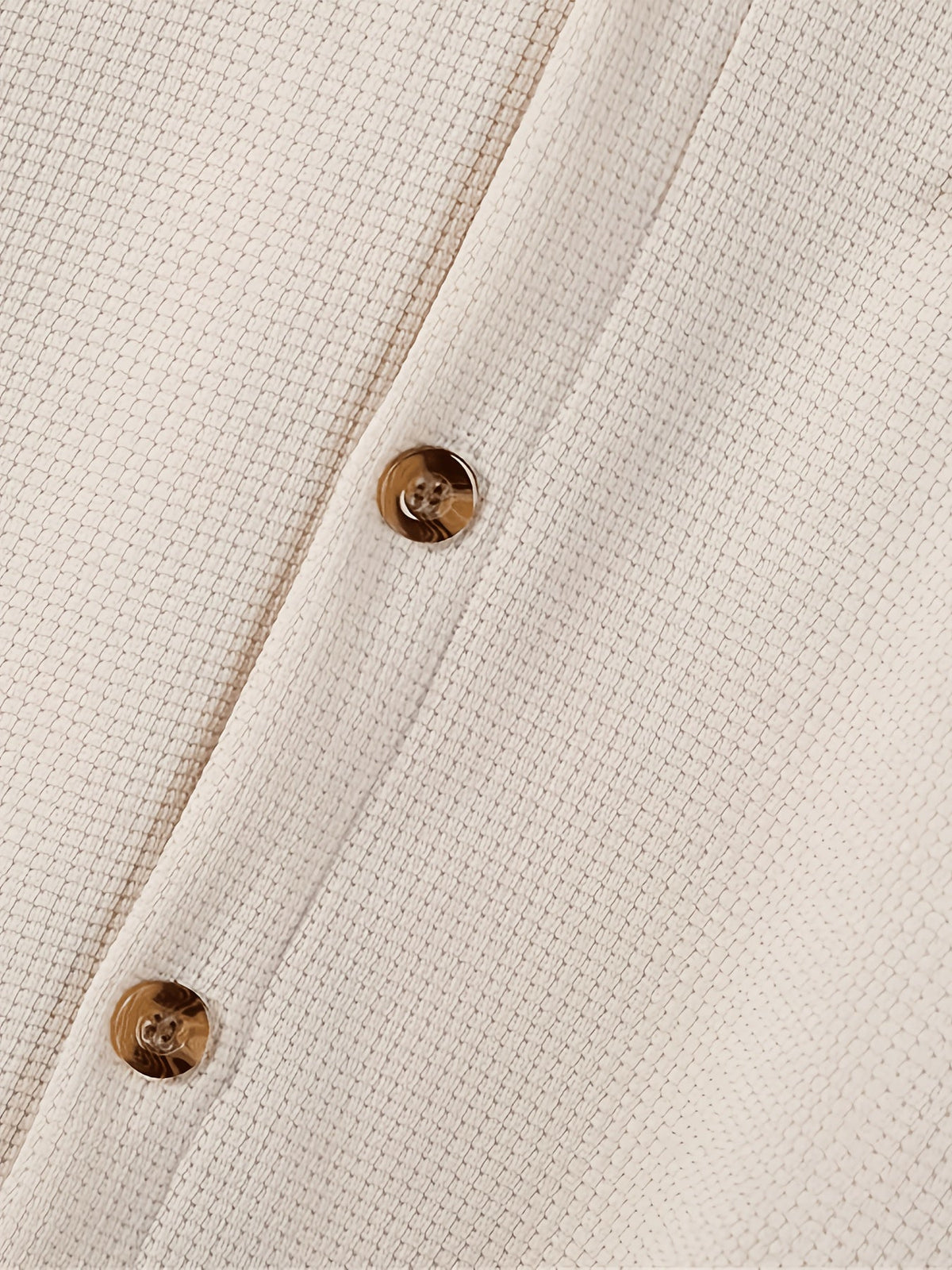Conjunto de Camisa de 2 Piezas con Cuello Solapa y Punto Waffle