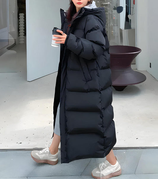 Parka larga impermeable y cortavientos de invierno para mujer